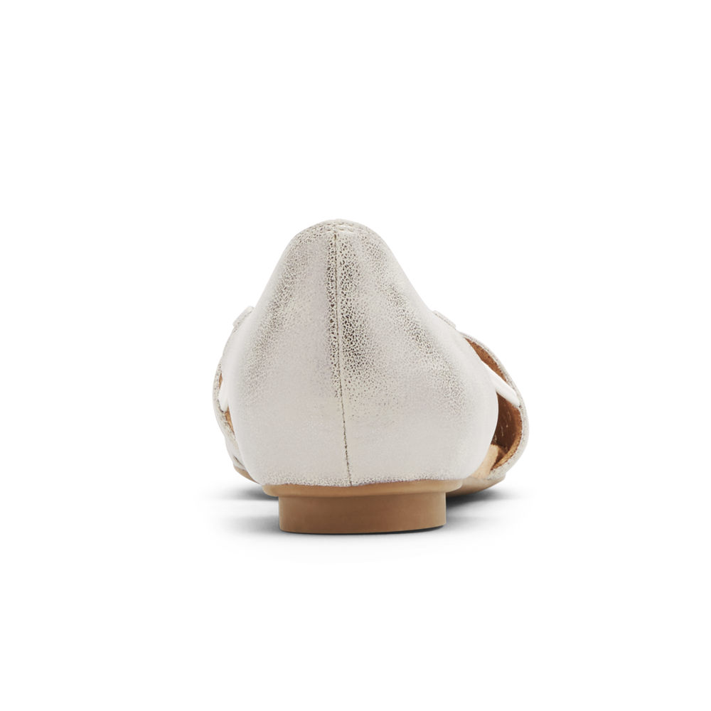 Rockport Lägenheter Skor Dam Vita - Reagan Perforated - JVPZQ7640